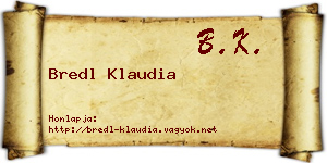 Bredl Klaudia névjegykártya